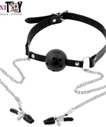 Breathable Ball Gag with Nipple Clamps In Pakistan