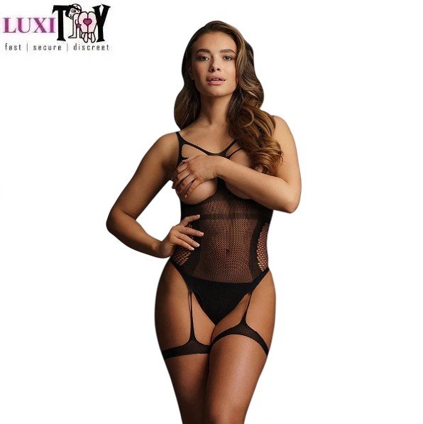 Le Désir Open-Cup Black Strappy Teddy